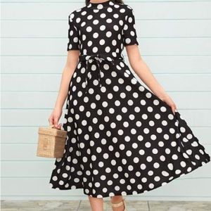 SHEIN Black and White Polka Dot Maxi Dress